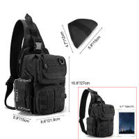 Bolso cruzado diario de hombro táctico multifuncional de nailon negro para hombre de gran capacidad para deportes al aire libre - details 3