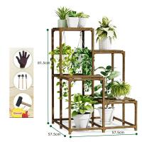 Estante de exhibición de plantas de escalera interior y exterior, soporte de plantas de madera, estante de almacenamiento de plantas de balcón, organizador de flores - details 4