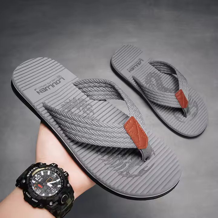 Chanclas de moda con suelas de goma para hombre, zapatillas de playa de verano, sandalias de gran tamaño - 1