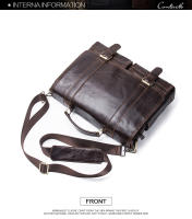Bolso de Hombre CONTACT'S de Cuero de Verduras para Abogados Bolsa de Negocios Vintage Grande para Portátil y iPad Material de Revestimiento Poliéster Tamaño 13inch Negro - details 19