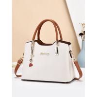 Bolso de hombro sencillo y moderno para mujer, bolso de madre de color contrastante, bolso de gran capacidad, mochila de lujo de alta gama - details 0