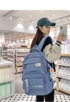 Mochila informal de gran capacidad nueva versión coreana pequeña mochila fresca y de moda Mochila japonesa simple de color sólido - details 5