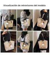 Bolso tejido informal para vacaciones en la playa de verano para mujer, bolso versátil para las axilas para ir de compras y viajar, 2025 - details 7