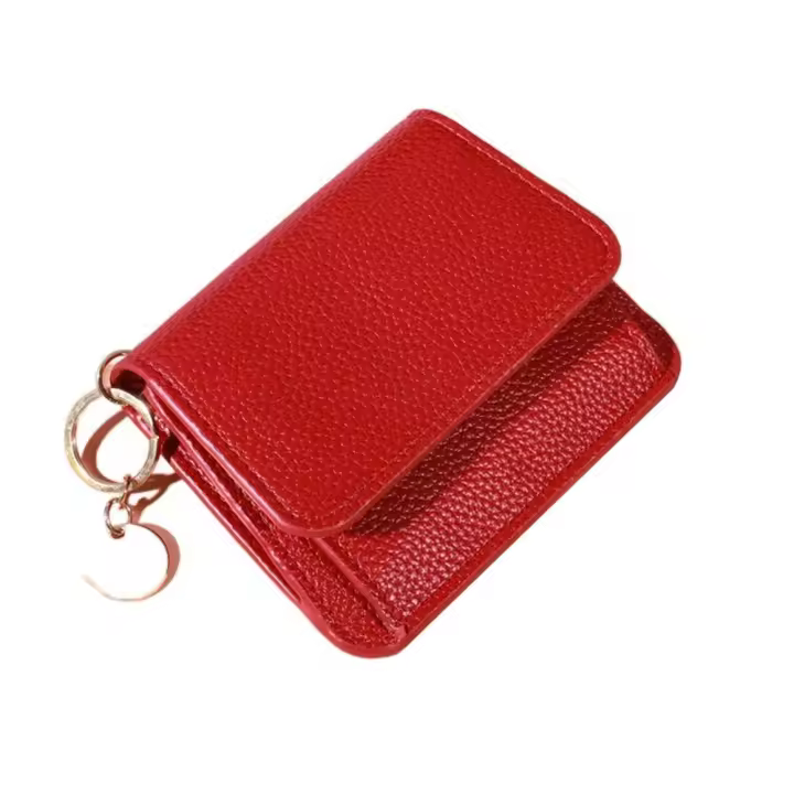 Cartera Corta Para Mujer Moda Dulce Multifuncional Con Múltiples Tarjetas Plegable Con Llavero Monedero Bolsas De Dinero - 1