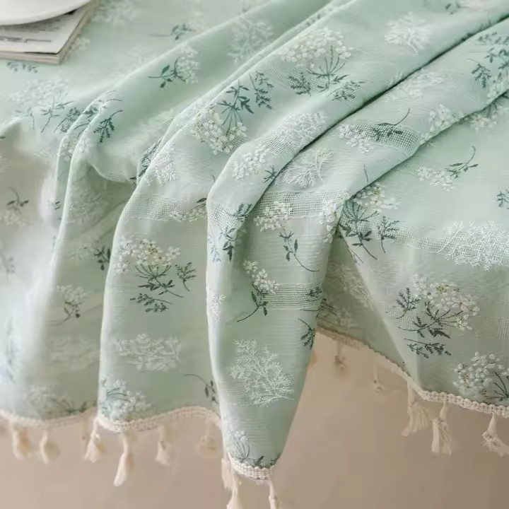 Tela de algodón de estilo coreano, decoración de café, mantel rectangular para mesa de cocina, restaurante de bodas - 1