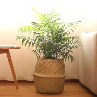 Cestas de almacenamiento Naturales de algas marinas, maceta de flores de estilo nórdico, cesta de plantas, bolsa de cultivo tejida de paja, maceta colgante, decoración del hogar - details 11