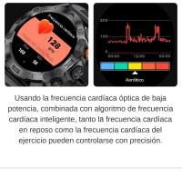 Reloj Inteligente Militar 2024 para Hombres con Llamadas, Smartwatch Deportivo con más de 100 Deportes, Reloj de Fitness, Monitor de Oxígeno en Sangre, Frecuencia Cardíaca y Sueño, Impermeable IP68, Compatible con Teléfonos Android iPhone Samsung Xiaomi - details 13
