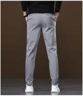 Pantalones de pie pequeño ajustados occidentales informales a rayas de primavera y otoño para hombre - details 1