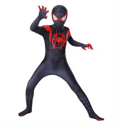 Disfraz de superhéroe para niños y adultos, traje de Spiderman negro - 1
