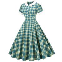Elegante Vestido Vintage Rockabilly Cuello Penter-Pan Retro Araya A-e de Cintura Alta - details 4