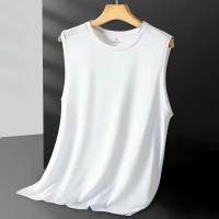 Chaleco De Malla De Seda Helada Para Hombres Verano Deportivo Sin Mangas Moda Casual Ropa Exterior Transpirable Ligero - details 4