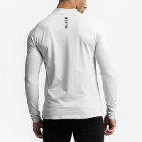 Tops de compresión de cuello alto de manga larga para otoño, camisetas ajustadas de secado rápido para culturismo y Fitness - details 5