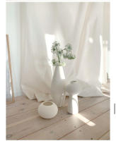 Jarrón de cerámica nórdico estilo Ins para sala de estar, decoración del hogar wabi sabi, arreglo de casa de familia, decoración seca, utensilio de flores a rayas - details 3