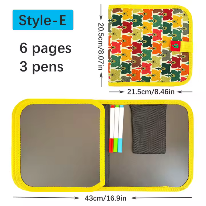 1 Pizarra borrable de 6 páginaspara niños, tablero de dibujo y escritura, libro de imágenes, juguetes educativos para niños, regalo 22,5*30CM - 1