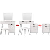Mueble de Maquillaje con Espejo 5 Cajones, 1 Mesita, Tamaño 80x40x125cm - details 3