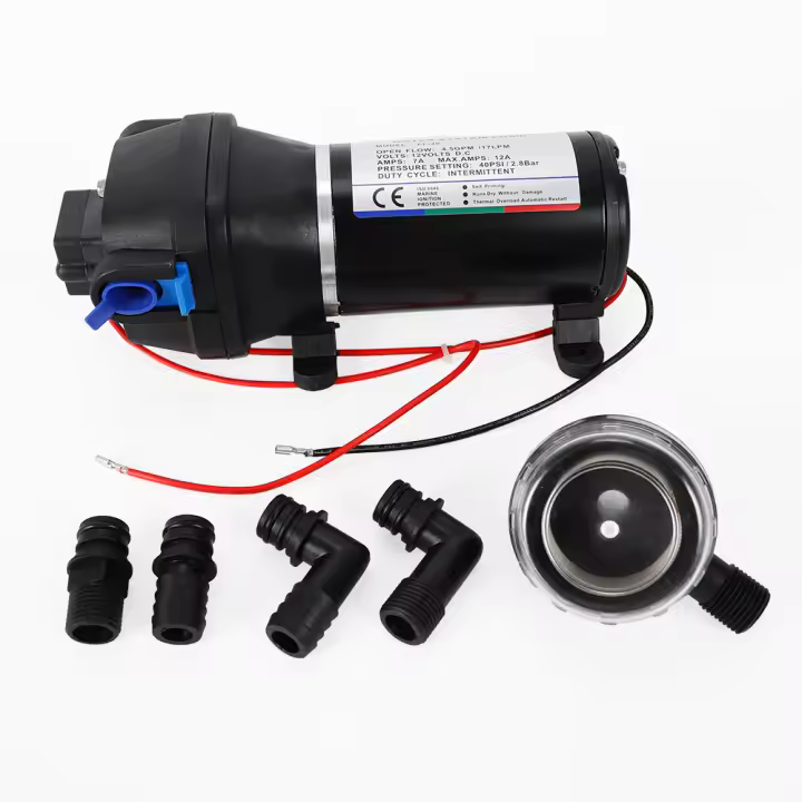 Bomba de agua autocebante para caravana, diafragma de alta presión, agricultura, 12V, 17L/Min, 40PSI - 1