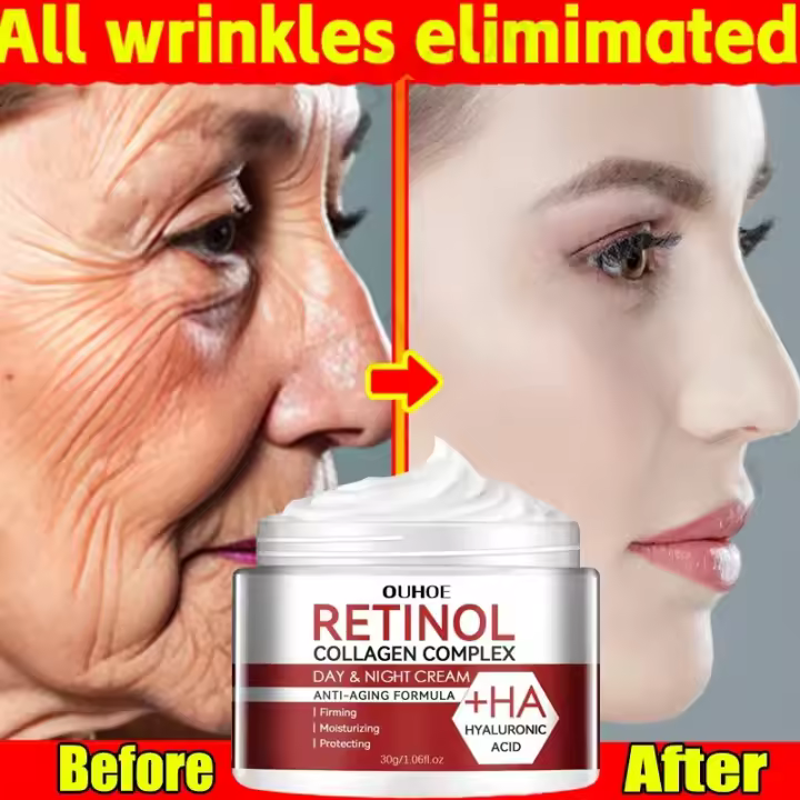 Retinol-Juego de suero Facial eliminador de arrugas, crema antienvejecimiento reafirmante instantánea, blanqueamiento de líneas finas, cuidado hidratante de la piel - 1