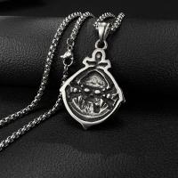 Collar con colgante de calavera pirata para hombre - Joyería estilo calle punk de acero inoxidable vintage - details 4