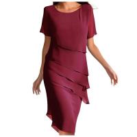 Vestidos elegantes de verano para mujer, Vestidos cortos De Fiesta De gasa con cuello redondo y retazos, 2024 - details 3