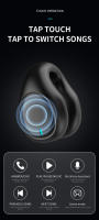 Auriculares inalámbricos transparentes con Clip para la oreja, cascos estéreo de graves Hifi, TWS, Bluetooth, con micrófono, cancelación de ruido - details 2