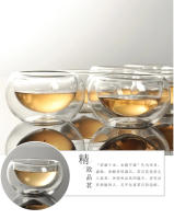 Juego de tazas de té pequeñas de vidrio de borosilicato, transparente, de doble capa, resistente a la temperatura, Kung Fu, antiescaldado - details 3