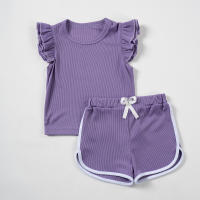 Conjunto De Verano Para Bebé Niña 2024 Shorts Y Camiseta Cómodo Transpirable Ropa De Casa Estilo Casual Sin Mangas Cuello Redondo - details 28