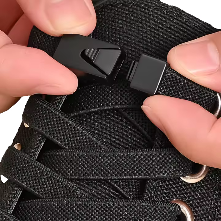 Par De Cordones Sin Atar 8mm Cierre Presión Cordones Elásticos Para Zapatos Niños Y Adultos Anchos Planos Para Zapatillas - 1