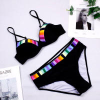 Conjunto de Bikini de 2 piezas para mujer, Bañador estampado, traje de baño de realce, ropa de playa - details 2