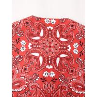 BUNO-2025 mujeres estilo nacional anacardos estampado arco atado chaleco corto chaqueta señoras Retro Casual Cardigan chaleco Top - details 4