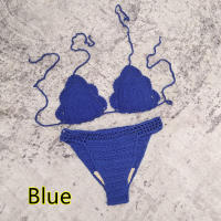 Conjunto de 3 piezas de bikini de ganchillo hecho a mano, minifalda de playa, traje de baño - details 26