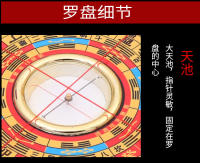 Nuevo Chongdao Hall 14 piso pasando la cerradura dorada yin-yang, brújula feng shui de la puerta de jade, brújula de 9 pulgadas - details 2
