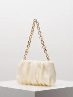 Bolso de hombro tejido Vintage, bolsa de nube plisada, bolso de cadena de Metal, monedero de paja para vacaciones de estilo playero - details 10