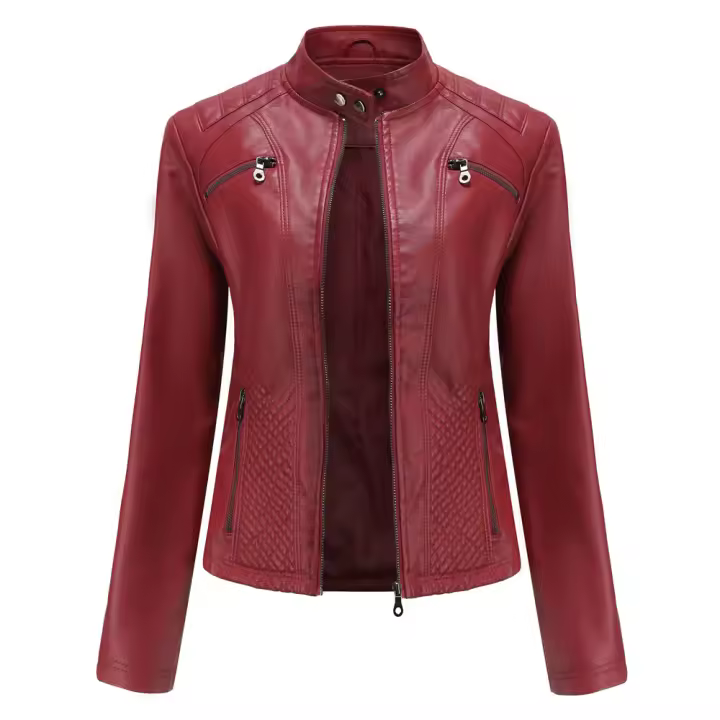 Chaqueta de cuero de imitación para mujer, abrigo de motociclista de moda, ropa de primavera y otoño - 1