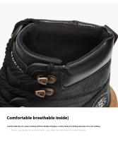 Botas altas para hombre, zapatos de cuero planos informales y versátiles con suela gruesa, compatibles con tablero de trabajo, moda de invierno, 2025 - details 7