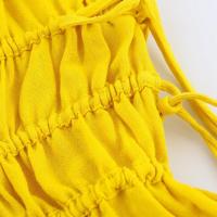 BUNO-diseño de estilo de vacaciones, vestido tipo chaleco atado con cuello, novedad de verano 2025, falda larga acampanada con cintura ajustada y adelgazante - details 7