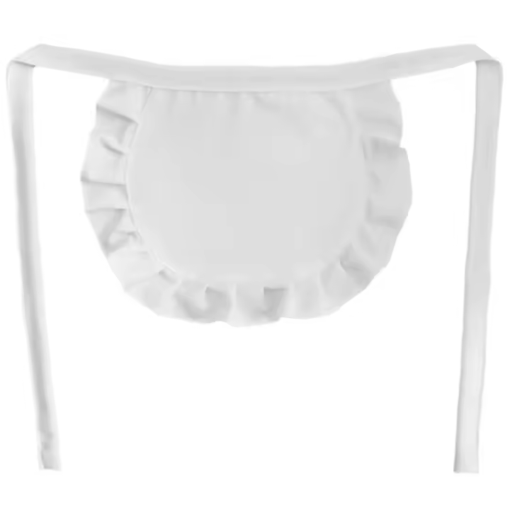 Delantal de cintura estilo camarera, disfraz de Cosplay blanco y negro, delantales de cocina, medio delantal bonito de poliéster, 1 Uds. - 1