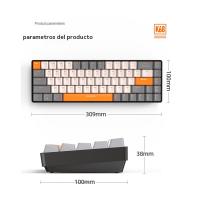 K68 Teclado mecánico inalámbrico Bluetooth de doble modo Bloque de color personalizado para juegos Teclado mecánico intercambio en caliente - details 0