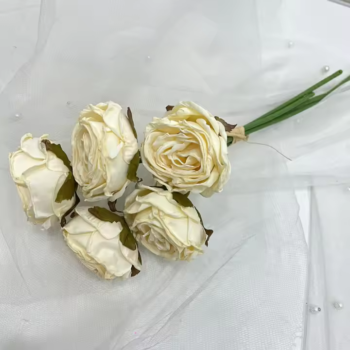 Nuevo ramo de flores rosas artificiales Multicolor, adorno de escritorio DIY, pétalos de seda de flores de imitación, accesorios para fotos, arreglo Floral de regalo - 1