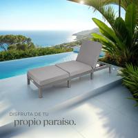 Taburete de Jardín Exterior de Ratán y Acero Tumbona de Piscina con Resaldo Ajustable en 6 Posiciones Tumbona de Playa Estable y Resistente a Intemperie Limpieza Fácil - details 9