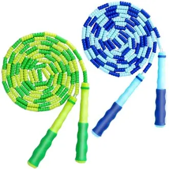 Cuerda para saltar para niños y niñas, cuerdas para saltar con cuentas suaves, cuerda para saltar ajustable - 1