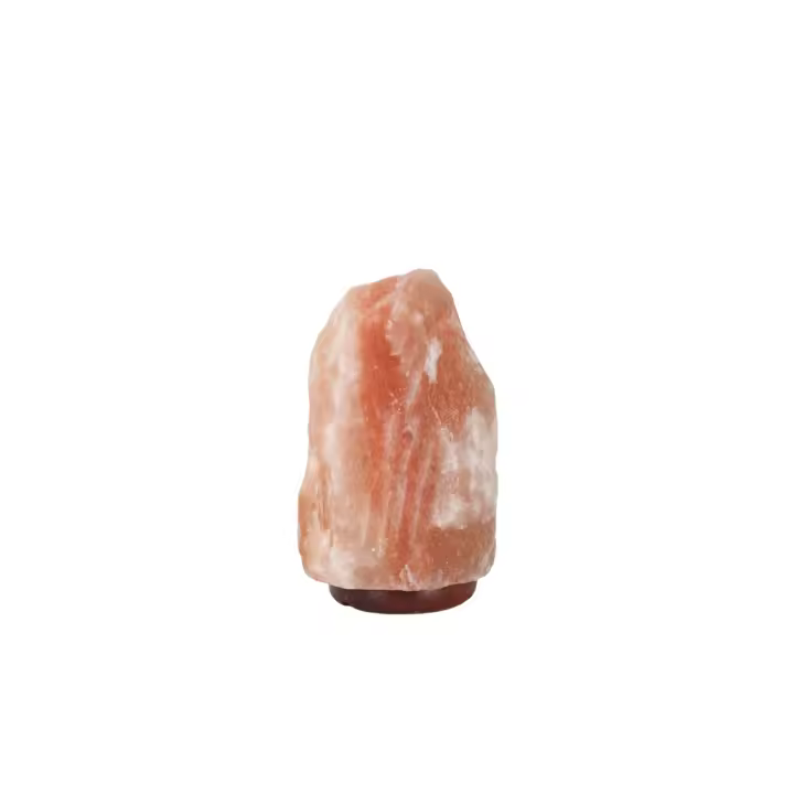 Natural Himalayan Salt Lamp, Multicolor, USB Version, Wooden Base - Creates a Relaxing and Healthy Environment - 1