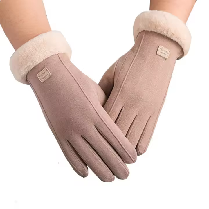 Mitones de dedo peludos y cálidos para mujer, guantes deportivos, moda bonita, otoño, invierno, nuevo - 1