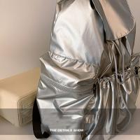 Linda mochila con cordón de estilo coreano, gran capacidad, diseño de nicho, bolsa de nailon suave y ligera, bolsa plegable para libros, bolso de hombro para exteriores - details 9