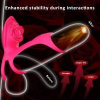 Embalaje privado Sexy Rose Ring Sleeve G Spot Estimulador del clítoris Eyaculación retardada Erección Vibrador Productos para adultos - details 0