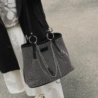Bolso de Mano de Cuero PU de Gran Capacidad para Mujer Diseño de Lujo con Piedras Preciosas Bolso de Compras de Moda con Mango Superior - details 6