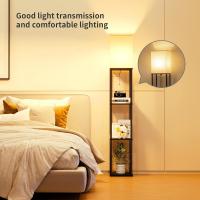 Lámpara de Pie, Temperatura de 3 Colores, Lámpara con Estantes con Bombilla LED, Lámpara de Salón, Dormitorio, Estudio y Oficina, Negro,Decoración Hogar Vintage - details 13