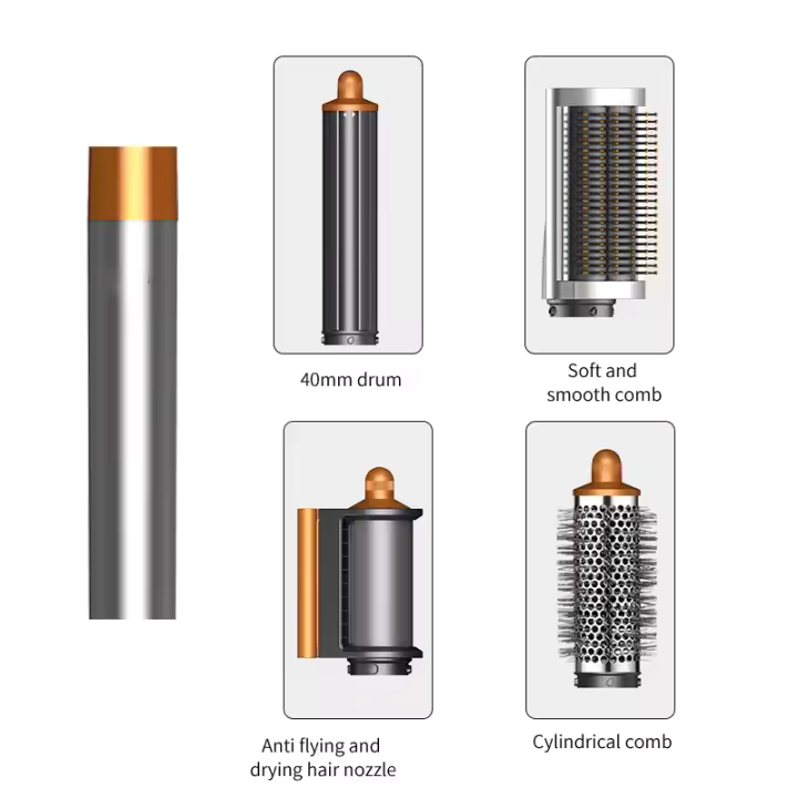 Secador de cabello profesional 6EN1 1300W, alisador y rizador en u, estilo de peluquería automático - 1