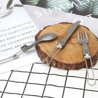 Tenedor Plegable de Titanio Medio Pulpido Portátil para Exteriores Ideal para Senderismo, Picnic y Acampada - details 0