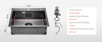 SucceBuy Fregadero de cocina Topmount, lavabo empotrado de un solo cuenco, acero inoxidable - details 4