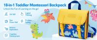 Mochila de fieltro Juguetes de aprendizaje Dinosaurio Vestir Sensory Life Skills Mochila de fieltro Tablero de aprendizaje Regalo - details 0